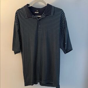 Nike Men's Polo Shirt - Black and White Stripes